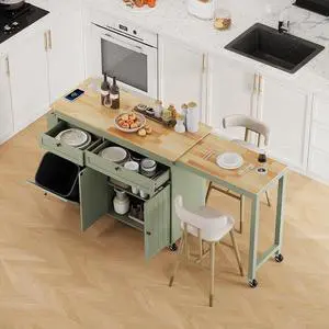 Kitchen Islands with Storage, Extendable Dining Table and Power Outlet Kitchen Islands with Storage, Extendable Dining Table and Power Outlet