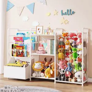 Kids Bookshelf and Toy Storage Organizer with Stuffed Animal Storage Kids Bookshelf and Toy Storage Organizer with Stuffed Animal Storage