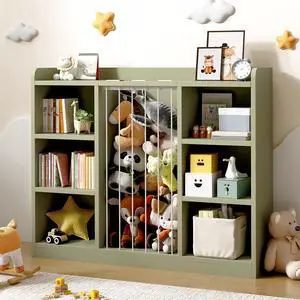 Toy Storage Organizer with 6 Cube, Stuffed Animal Storage, Green Toy Storage Organizer with 6 Cube, Stuffed Animal Storage, Green