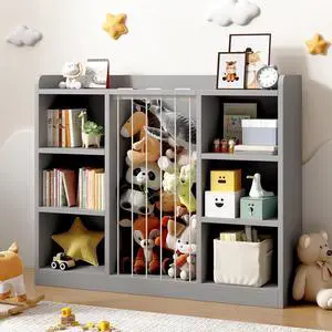 Toy Storage Organizer with 6 Cube, Stuffed Animal Storage, Grey Toy Storage Organizer with 6 Cube, Stuffed Animal Storage, Grey