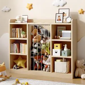 Toy Storage Organizer with 6 Cube, Stuffed Animal Storage, Maple Toy Storage Organizer with 6 Cube, Stuffed Animal Storage, Maple