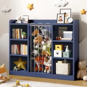Toy Storage Organizer with 6 Cube, Stuffed Animal Storage, Blue Toy Storage Organizer with 6 Cube, Stuffed Animal Storage, Blue