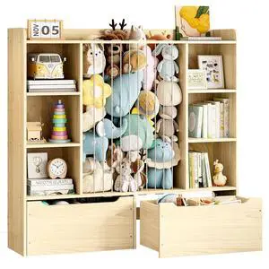 Wooden 3-in-1 Stuffed Animal Storage, Toy Storage and Kids bookshelf Wooden 3-in-1 Stuffed Animal Storage, Toy Storage and Kids bookshelf