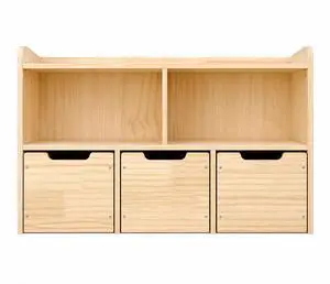 Solid Wood Kids Toy Storage Organizer with 3 Drawers & 2 Cubes Solid Wood Kids Toy Storage Organizer with 3 Drawers & 2 Cubes