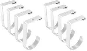 8 Pack Add On Storage Flat Hook Accessory for Garage Ceiling Rack and Wall Shelving, Max Weight Capacity up to 50lbs, White 8 Pack Add On Storage Flat Hook Accessory for Garage Ceiling Rack and Wall Shelving, Max Weight Capacity up to 50lbs, White