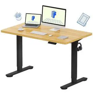 EN1 One-Piece Standing Desk, Electric Adjustable with 4 Memory Presets, 176 LBS Capacity, Stable & Quiet, Seamless Desktop for Home Office & Dual Monitors, 48"x24" Maple EN1 One-Piece Standing Desk, Electric Adjustable with 4 Memory Presets, 176 LBS Capacity, Stable & Quiet, Seamless Desktop for Home Office & Dual Monitors, 48"x24" Maple