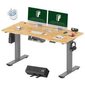 EN2 55"x28" Bamboo Electric Standing Desk with Power Strip EN2 55"x28" Bamboo Electric Standing Desk with Power Strip