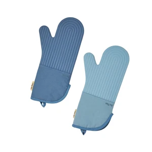 Hot Mitts, Heat-Resistant Silicone & Cotton Oven Mitts, Set of 2 Hot Mitts, Heat-Resistant Silicone & Cotton Oven Mitts, Set of 2