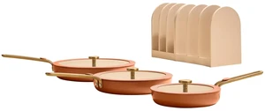 Essentials Pan Trio, 8-Piece Ceramic Fry Pan Set Essentials Pan Trio, 8-Piece Ceramic Fry Pan Set