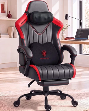 Ergonomic Gaming Chair for Adults with Massage Neck Support, Red Ergonomic Gaming Chair for Adults with Massage Neck Support, Red