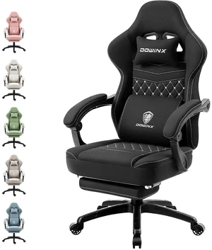 Gaming Chair Breathable Fabric Game Chair with Gel Pad and Storage Bag, Comfortable Gamer Chair with Pocket Spring Cushion,Ergonomic Computer Chair with Footrest,Black Gaming Chair Breathable Fabric Game Chair with Gel Pad and Storage Bag, Comfortable Gamer Chair with Pocket Spring Cushion,Ergonomic Computer Chair with Footrest,Black
