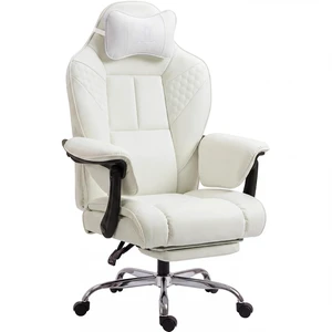 Big and Tall Gaming Chair with Footrest for Home Office 500LBS Snow Big and Tall Gaming Chair with Footrest for Home Office 500LBS Snow