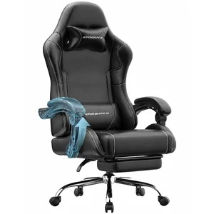 Ergonomic Gaming Chair with Footrest & Massage Lumbar, 2D-Linkage Armrests for Computer Chair 330lbs with Headrest Pillow for Office, Home, Streaming and Long Gaming Sessions, Black Ergonomic Gaming Chair with Footrest & Massage Lumbar, 2D-Linkage Armrests for Computer Chair 330lbs with Headrest Pillow for Office, Home, Streaming and Long Gaming Sessions, Black