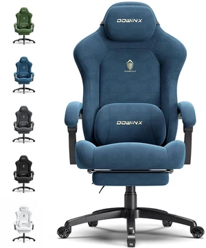 Big and Tall Gaming Chair, Suede Fabric Game Chair with Pocket Spring Cushion, High Back Gamer Chair Ergonomic with Footrest for Adults Office, 440LBS, Blue Big and Tall Gaming Chair, Suede Fabric Game Chair with Pocket Spring Cushion, High Back Gamer Chair Ergonomic with Footrest for Adults Office, 440LBS, Blue