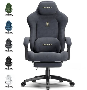 Big and Tall Gaming Chair, Suede Fabric Game Chair with Pocket Spring Cushion, High Back Gamer Chair Ergonomic with Footrest for Adults Office, 440LBS, Grey Big and Tall Gaming Chair, Suede Fabric Game Chair with Pocket Spring Cushion, High Back Gamer Chair Ergonomic with Footrest for Adults Office, 440LBS, Grey
