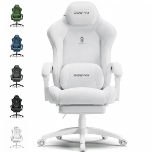 Big and Tall Gaming Chair, Suede Fabric Game Chair with Pocket Spring Cushion, High Back Gamer Chair Ergonomic with Footrest for Adults Office, 440LBS, White Big and Tall Gaming Chair, Suede Fabric Game Chair with Pocket Spring Cushion, High Back Gamer Chair Ergonomic with Footrest for Adults Office, 440LBS, White