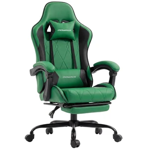 Gaming Chair with Footrest, Ergonomic Office Chair, Green Gaming Chair with Footrest, Ergonomic Office Chair, Green