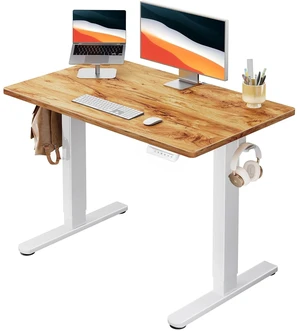 Electric Standing Desk, Whole Piece Desktop, Adjustable Height Computer Desk, 4 Height Memory Settings, Sit Stand Up Desk for Home Office, 40" x 24", Light Vintage Electric Standing Desk, Whole Piece Desktop, Adjustable Height Computer Desk, 4 Height Memory Settings, Sit Stand Up Desk for Home Office, 40" x 24", Light Vintage