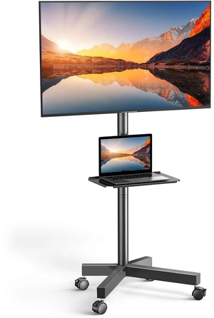 Rolling TV Stand on Wheels for 23-65 Inch TVs,Tilt Mobile TV Cart Holds up to 99 lbs with Adjustable Height Shelf, Outdoor TV Stand for Bedroom Max VESA 400x400mm PSTVMC04 Rolling TV Stand on Wheels for 23-65 Inch TVs,Tilt Mobile TV Cart Holds up to 99 lbs with Adjustable Height Shelf, Outdoor TV Stand for Bedroom Max VESA 400x400mm PSTVMC04