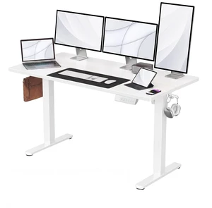 55x28 Inch Electric Standing Desk, Height Adjustable, White 55x28 Inch Electric Standing Desk, Height Adjustable, White