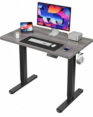 40x24 Inch Electric Standing Desk, Height Adjustable, Grey 40x24 Inch Electric Standing Desk, Height Adjustable, Grey