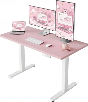 55x28 Inch Electric Standing Desk, Height Adjustable, Pink 55x28 Inch Electric Standing Desk, Height Adjustable, Pink