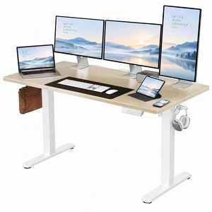 55x28 Inch Electric Standing Desk, Height Adjustable, Natural 55x28 Inch Electric Standing Desk, Height Adjustable, Natural