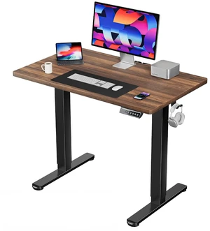 40x24 Inch Electric Standing Desk, Height Adjustable, Black Walnut 40x24 Inch Electric Standing Desk, Height Adjustable, Black Walnut