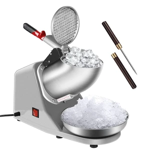 Electric Ice Shaver Snow Cone Maker Machine Silver 143lbs/hr with Ice Pick for Home and Commercial Use Electric Ice Shaver Snow Cone Maker Machine Silver 143lbs/hr with Ice Pick for Home and Commercial Use