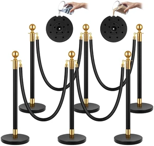 Black Stanchions and Velvet Ropes, 5 Feet Ropes and 39 Inch Posts Black Stanchions and Velvet Ropes, 5 Feet Ropes and 39 Inch Posts