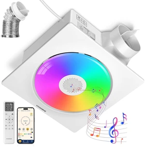 APP Control Bathroom Exhaust Fan with Bluetooth Speaker, 160CFM APP Control Bathroom Exhaust Fan with Bluetooth Speaker, 160CFM