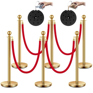 Gold Stanchions and Velvet Ropes, 5 Feet Ropes and 39 Inch Posts Gold Stanchions and Velvet Ropes, 5 Feet Ropes and 39 Inch Posts