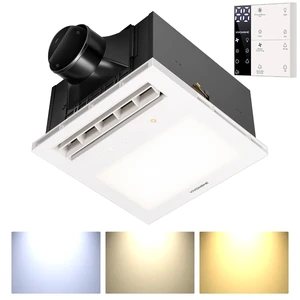 4-in-1 Bathroom Exhaust Fan with Light and Heater, 1800W PTC 4-in-1 Bathroom Exhaust Fan with Light and Heater, 1800W PTC