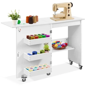 Folding Sewing Table for Sewing Machine, Sewing Desk with Storage Folding Sewing Table for Sewing Machine, Sewing Desk with Storage