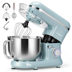 Stand Mixer, 6-Quart Tilt-Head Kitchen Mixer with Bowl, Blue Stand Mixer, 6-Quart Tilt-Head Kitchen Mixer with Bowl, Blue