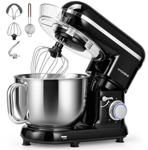 Stand Mixer, 6-Quart Tilt-Head Kitchen Mixer with Bowl, Black Stand Mixer, 6-Quart Tilt-Head Kitchen Mixer with Bowl, Black