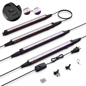 Grow Lights for Indoor Plants, Tunable Spectrum 1FT LED Growing Lamp 28W (4 x 7W), T5 Grow Light Strip for Seed Starting, Vegetables, Linkable, Black, 4-Pack Grow Lights for Indoor Plants, Tunable Spectrum 1FT LED Growing Lamp 28W (4 x 7W), T5 Grow Light Strip for Seed Starting, Vegetables, Linkable, Black, 4-Pack