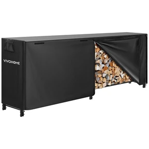 8ft Heavy Duty Indoor Outdoor Firewood Storage Log Rack with Cover Combo Set Black 8ft Heavy Duty Indoor Outdoor Firewood Storage Log Rack with Cover Combo Set Black