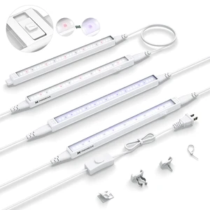 Grow Lights for Indoor Plants, Tunable Spectrum 1FT LED Growing Lamp 28W (4 x 7W), T5 Grow Light Strip for Seed Starting, Vegetables, Linkable, White, 4-Pack Grow Lights for Indoor Plants, Tunable Spectrum 1FT LED Growing Lamp 28W (4 x 7W), T5 Grow Light Strip for Seed Starting, Vegetables, Linkable, White, 4-Pack
