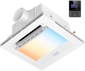 1800W PTC Bathroom Exhaust Fan with Light and Heater, 240CFM, 3CCT 1800W PTC Bathroom Exhaust Fan with Light and Heater, 240CFM, 3CCT