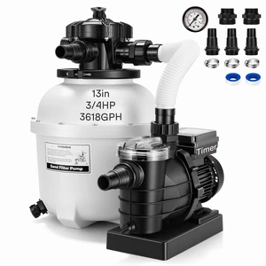 13 in Sand Filter Pump for Above Ground Pools Up to 15,000 Gallons 13 in Sand Filter Pump for Above Ground Pools Up to 15,000 Gallons