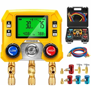 Digital HVAC Manifold Gauge Set with R134a R1234yf Quick Couplers Digital HVAC Manifold Gauge Set with R134a R1234yf Quick Couplers