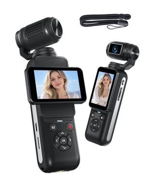 4K Vlog Camera with 80MP, WiFi & Face Tracking, 2.2'' Rotatable Touchscreen and 330° Rotating Lens, Portable YouTube Cameras for Content Creators