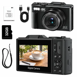 Portable Digital Camera for Photography, 18X Digital Zoom and 3" 180° Flip Screen, 4K Travel Vlogging Camera for YouTube with 2 Batteries Portable Digital Camera for Photography, 18X Digital Zoom and 3" 180° Flip Screen, 4K Travel Vlogging Camera for YouTube with 2 Batteries