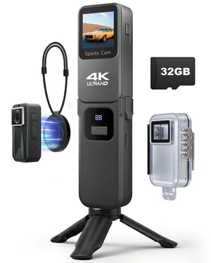 4K Action Body Camera, Wearable POV Sports Cam, 48MP WiFi Vlogging Camera with 1.3'' Touchscreen, Thumb Cameras with 1600mAh Power Handle & Magnetic Pendant for Motorcycle Bike Cycling Underwater 4K Action Body Camera, Wearable POV Sports Cam, 48MP WiFi Vlogging Camera with 1.3'' Touchscreen, Thumb Cameras with 1600mAh Power Handle & Magnetic Pendant for Motorcycle Bike Cycling Underwater