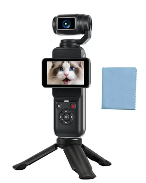 80MP 4K Digital Vlog Camera, Portable YouTube Camera with 330° Rotating Lens, 2.2" Rotatable Touchscreen, WiFi Face Tracking, Travel Vlog for Daily Content Creation
