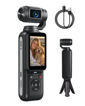 4K Digital Camera for YouTube Vlogging, 80MP Photography Camera with 330° Rotating Lens, 2.2" Rotatable Touchscreen, WiFi Face Tracking, Portable Travel Camera