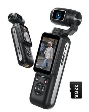 80MP Digital Vlogging Cameras, 4K YouTube Camera with 2.2'' Rotatable Touchscreen & 330° Rotating Lens, WiFi Face Tracking, Portable Blogging Camera