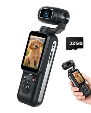 80MP 4K Vlog Camera for YouTube, Portable Digital Cameras with 330° Rotating Lens & 2.2'' Touchscreen, WiFi Face Tracking, Blogging Camera for Content Creators