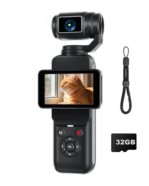 Blogging Camera for YouTube, 80MP Digital Camera with 4K Video, 2.2" Rotatable Touchscreen, 330° Rotating Lens, WiFi Face Tracking, Travel Camera with 32GB TF Card